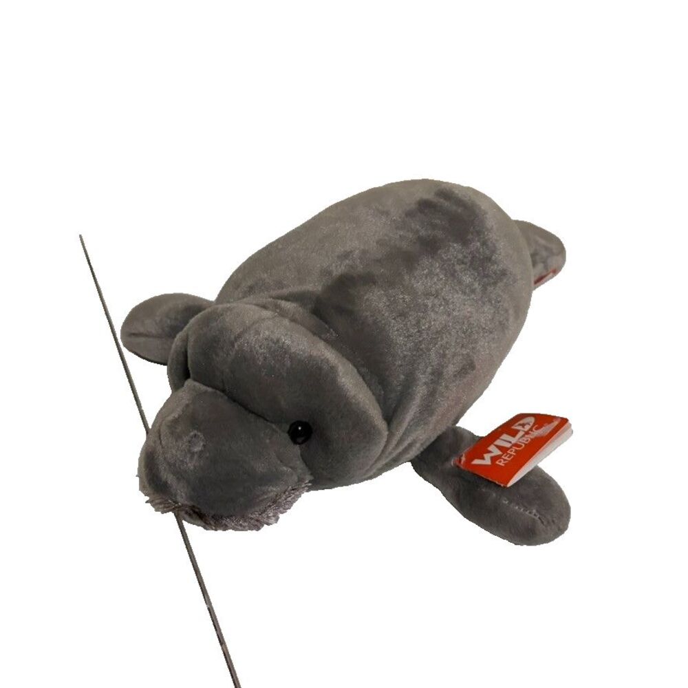 Wild Republic Manatee Plush Stuffed Animal Gray 16" NWT